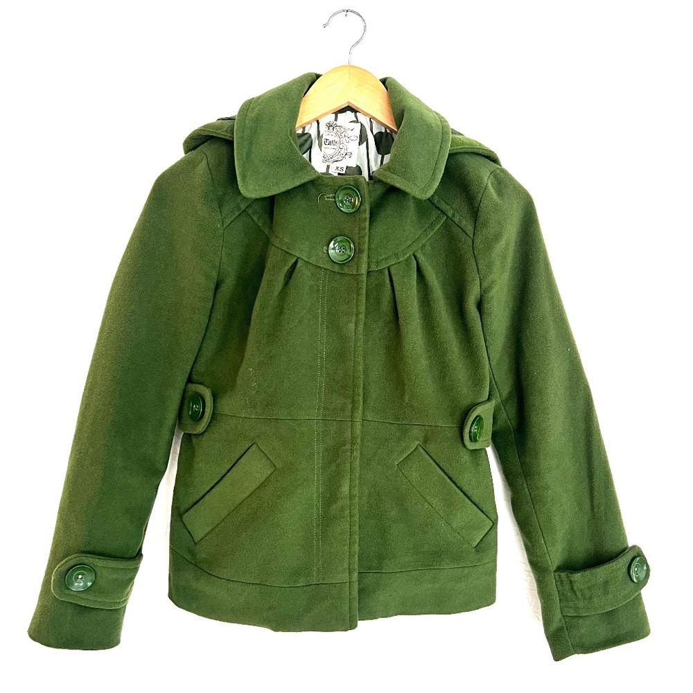 Anthro Tulle, Kelly Green, Short Jacket, XS,Classic Button & Snap